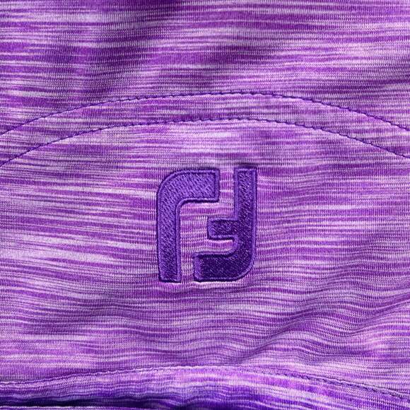 FootJoy Lisle Golf Polo Men's Purple Space Dye Stretch Wicking Fairway Shirt - Picture 7 of 9